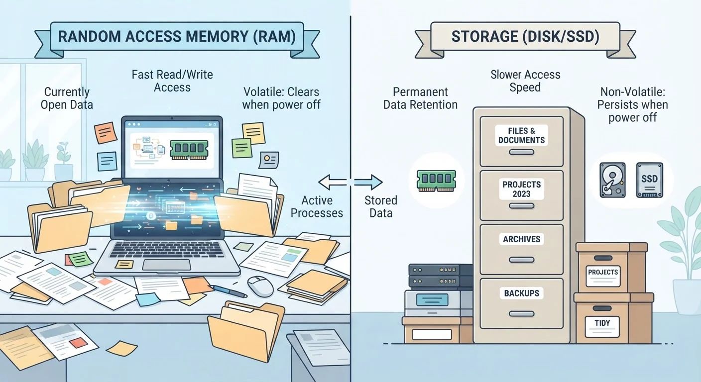 RAM vs. Storage: The Difference That Trips Up Most People